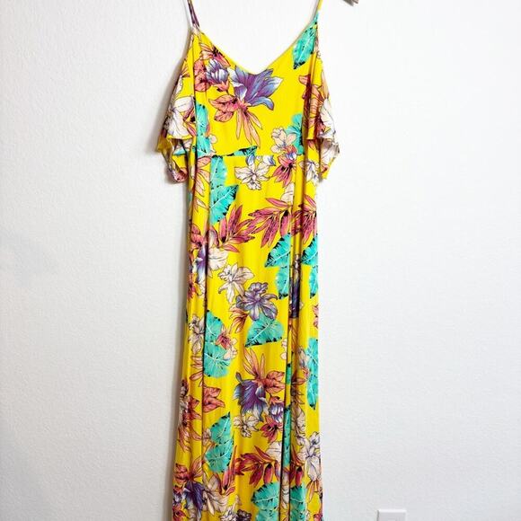 DAVI AND DANI VIVID TROPICAL FLORAL PRINT SUMMER MAXI DRESS IN FLORAL LARGE - Picture 3 of 11